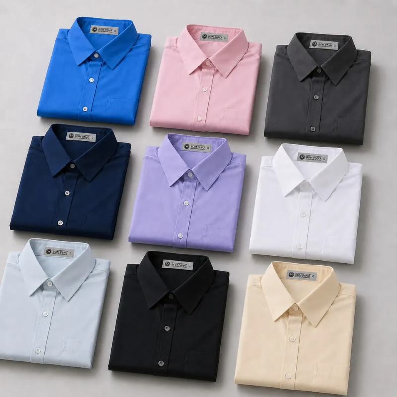 KIT 5 CAMISA SOCIAL LISA MICROFIBRA